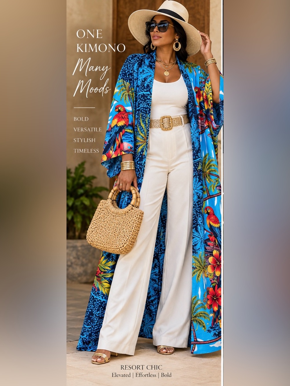 🌴 Made in India Silk/Viscose Kimono Robe